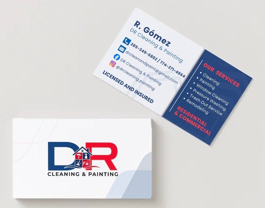 Business Cards de DR Cleaning & Painting diseñadas por KABOD SOLUTIONS.