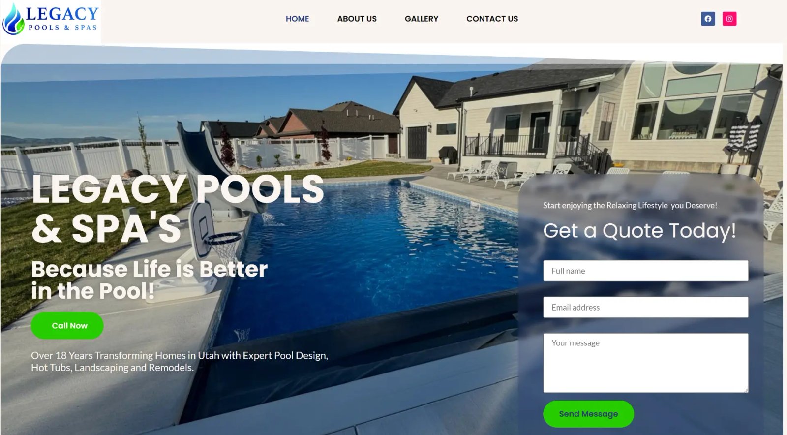 Website de Legacy Pools & Spas diseñado y desarrollado por KABOD SOLUTIONS.